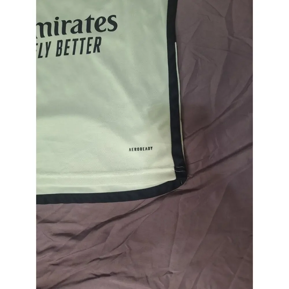 Real Madrid Adidas White/ Yellow Trim Jersey VINI JR. #7 Child Size XS Euro 22